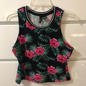 Tropical Muscle Crop Tank Top